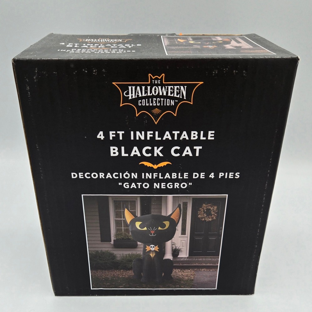 Halloween Collection‎ 4 FT Inflatable Black Cat Self Inflates LED Indoor Outdoor